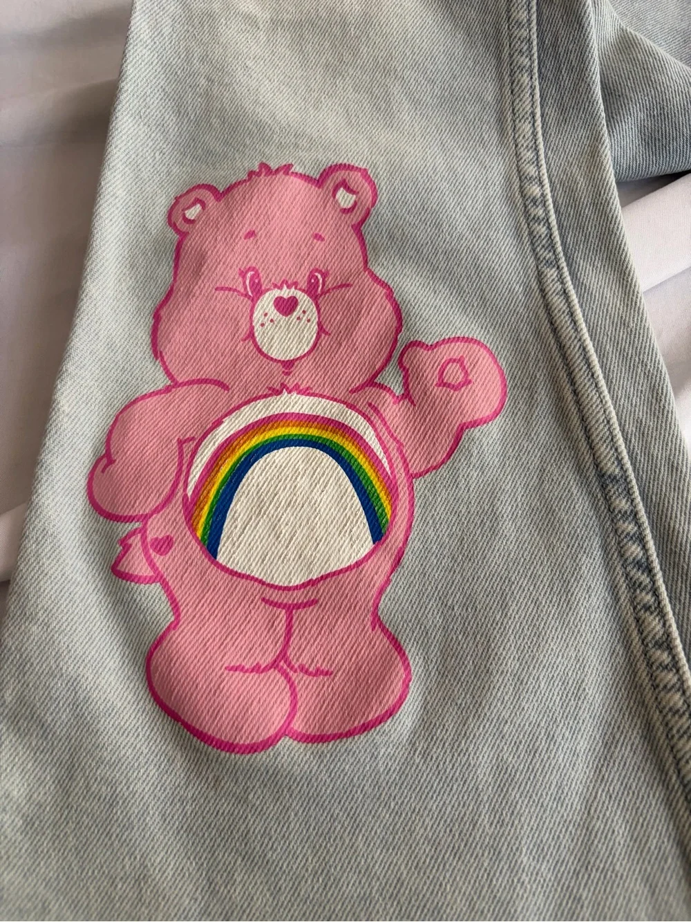 Justice Y2K Blue Denim Jacket (M)  & Jeans (size 8)with Pink Bear Patches NWT
